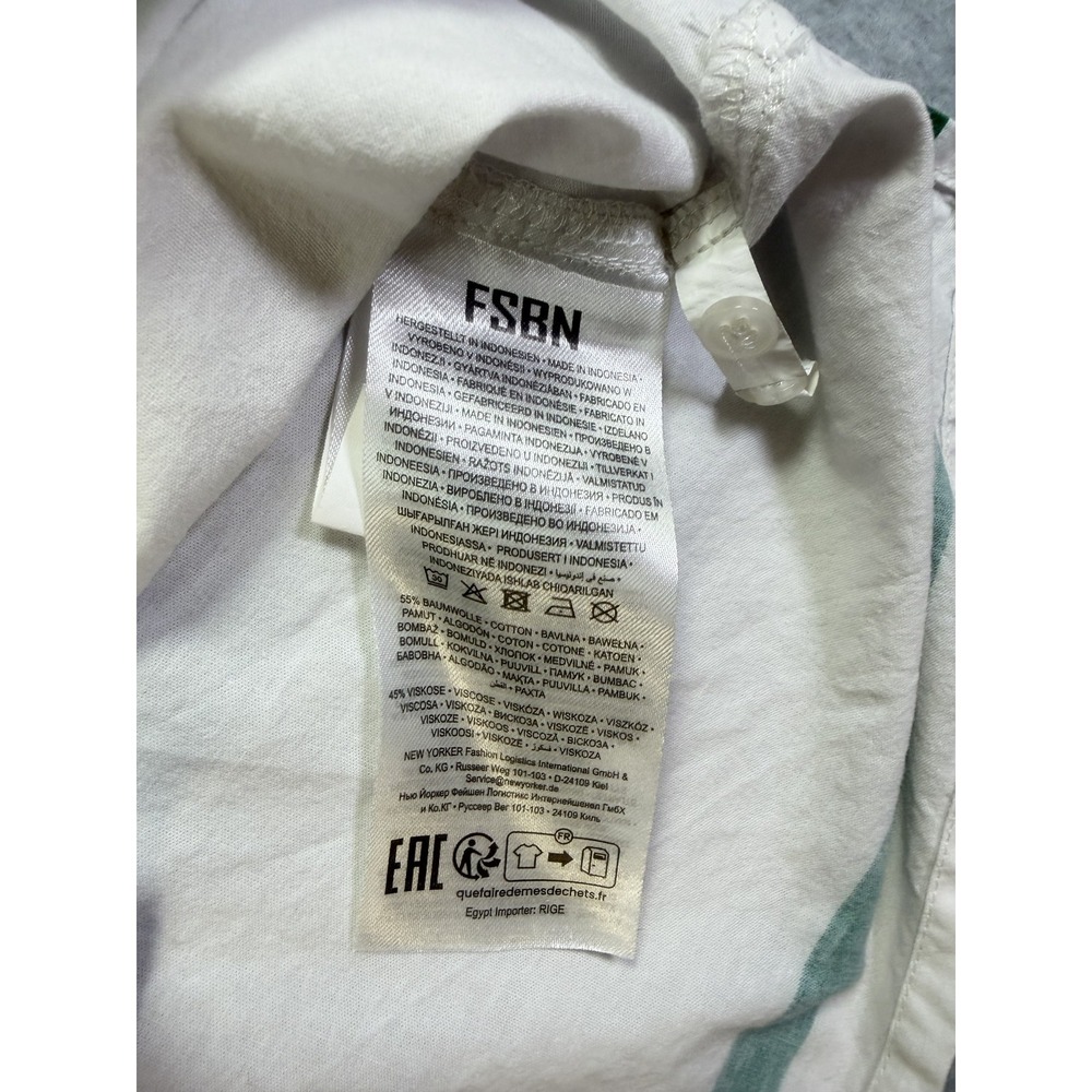 FSBN Men's L Relaxed Fit Miami Casa Sports Club Button-Down Shirt Off-White - Picture 6 of 12